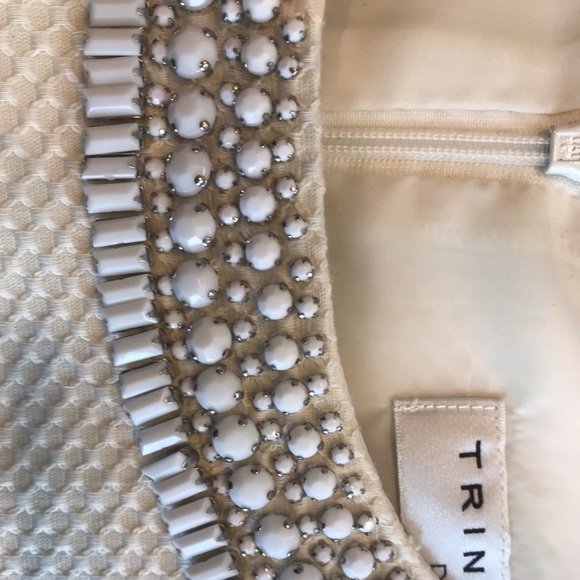 Trina Turk Dress 8 - Ivory/Cream w/ Beaded Collar - Picture 7 of 8
